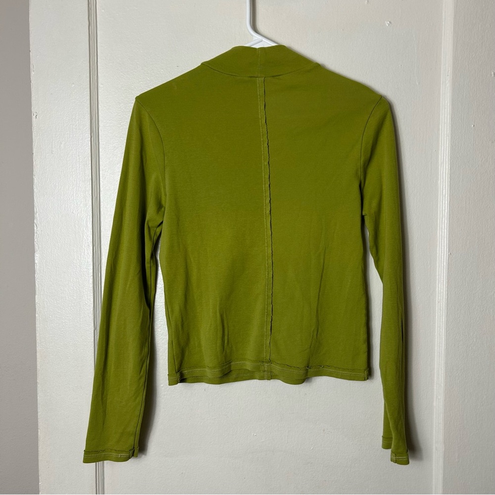 Eckhaus Latta green lapped baby turtleneck long sleeve top XL - Picture 6 of 8